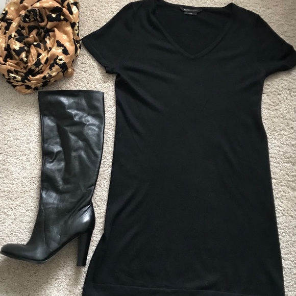 BCBGMaxAzria Dresses & Skirts - BCBGMAXAZRIA Silk Cashmere Black Sweater Dress